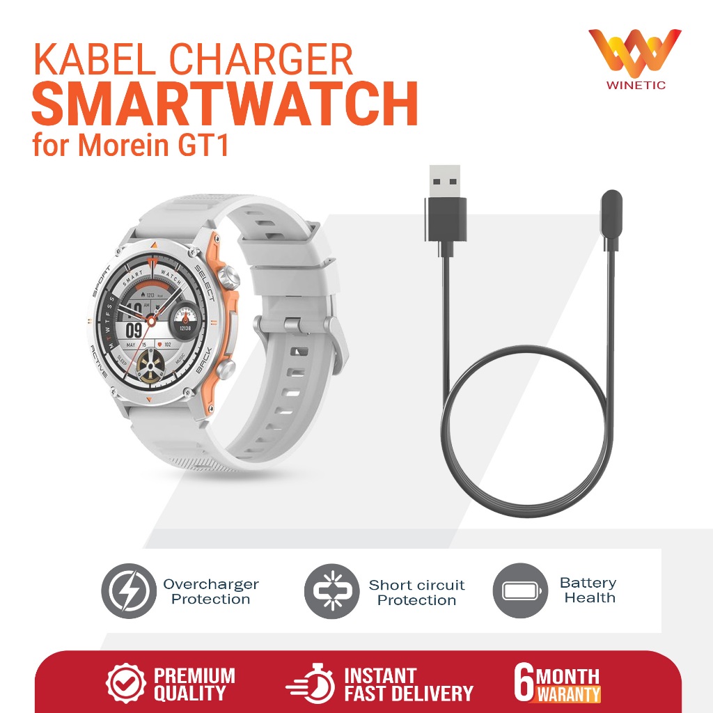 Kabel USB Charger Casan Smartwatch Jam Tangan Morein GT 1 Magnetic Smart watch Type A Charging