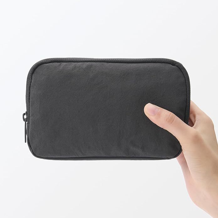 MUJI Wrinkle Nylon Wide Open Pouch L