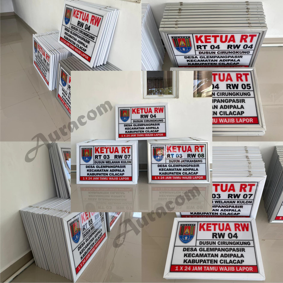 Plang Ketua RT/RW, Plang Desa, Papan Ketua RT/RW, Plang Custom Ukuran 40 x 60 cm Termurah - B117