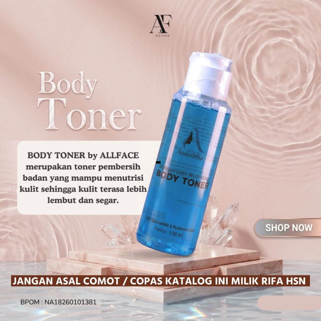 BODY TONER ALLFACE '' toner darah biru '' toner pembersih badan