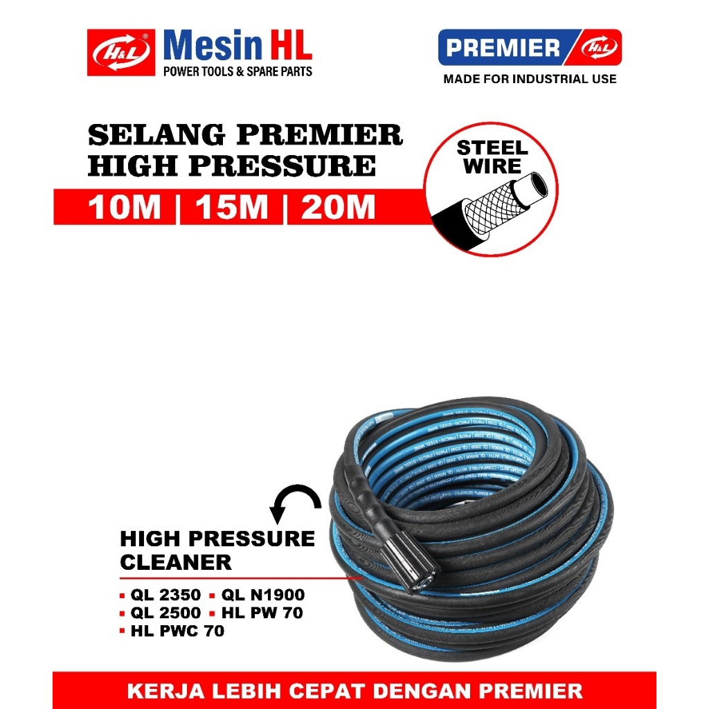 HL Selang Jet Cleaner H&L Premier BESAR 10-20 Meter