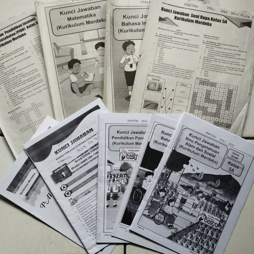 KUNCI JAWABAN LKS KELAS 5 SD/MI SEMESTER 1, MAESTRO A5