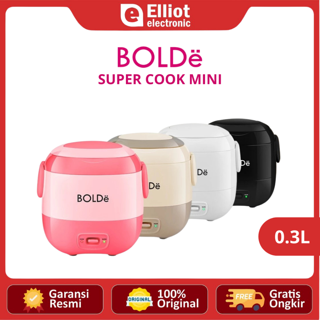 BOLDe Rice Cooker Portable Super Cook Mini 0.3L  - Anti Lengket BPA Free