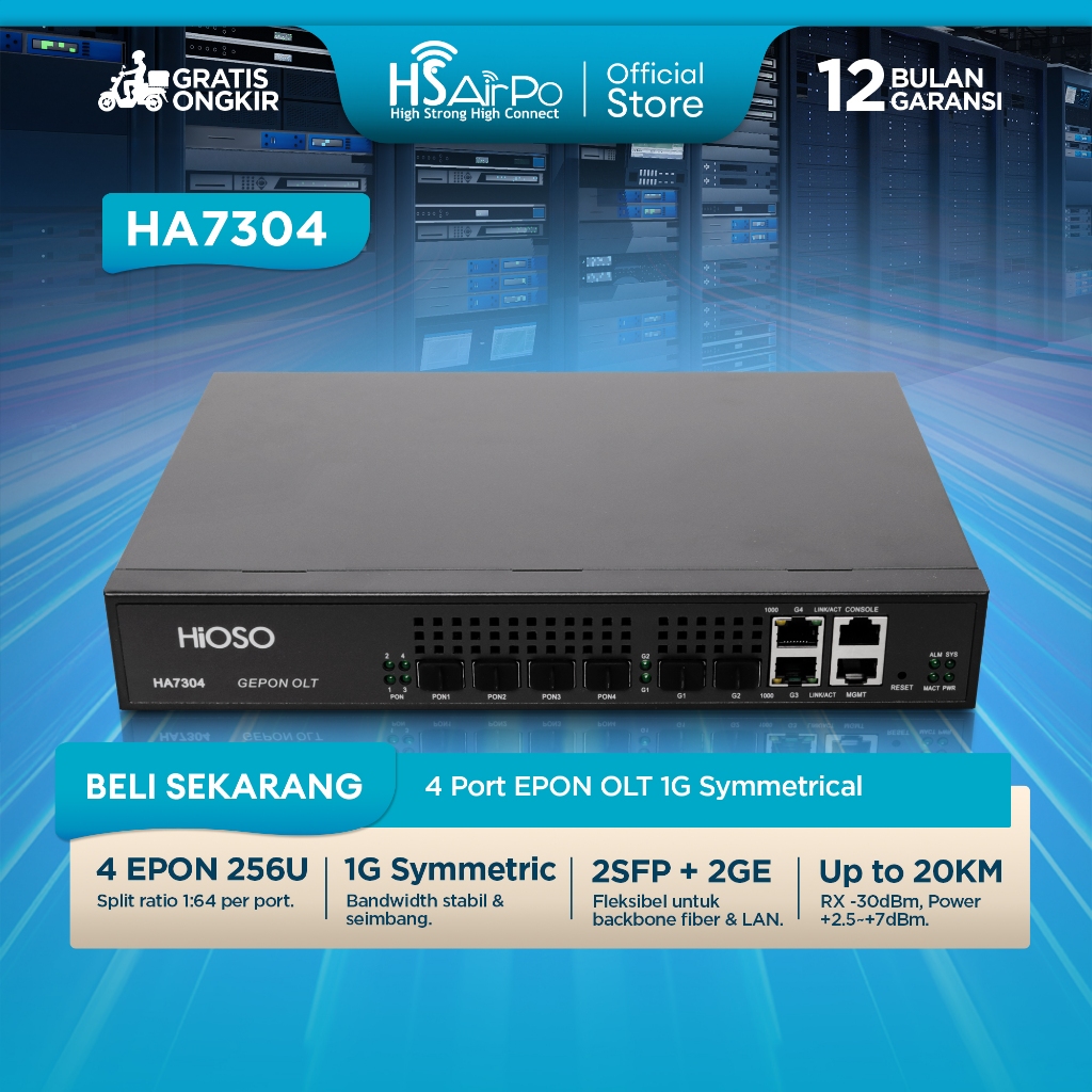 HSAirPo HIOSO OLT EPON OLT HA7304 4 Pon Port