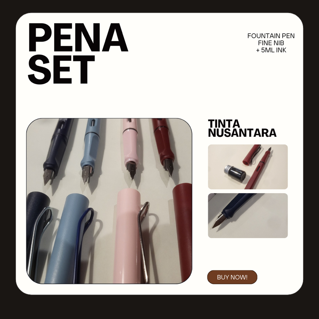 Tinta Nusantara Set - Fountain Pen dengan Fountain Pen Ink