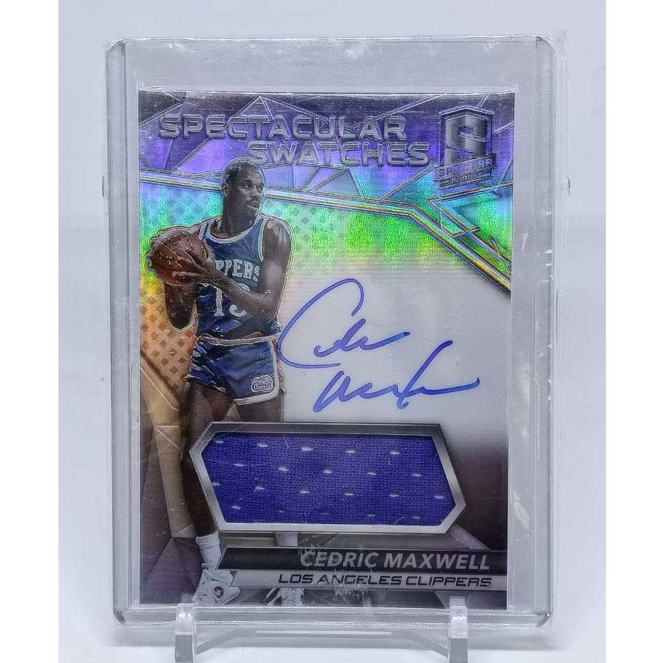 ORIGINAL Kartu Basket NBA 2017 PANINI Spectra Spectacular Swatches Cedric Maxwell AUTO ON CARD Jerse