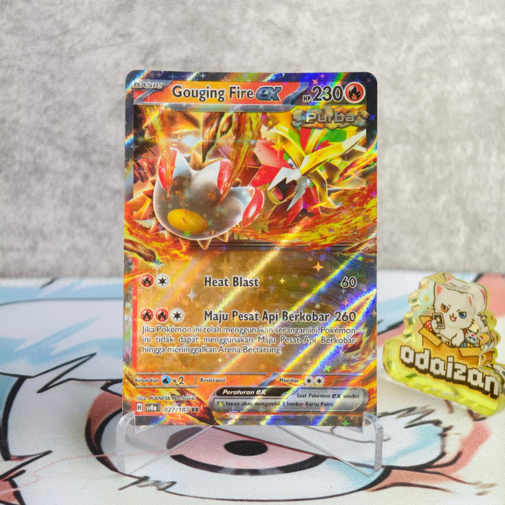 Gouging Fire sv8a 027/187 RR ID Kartu TCG Pokemon