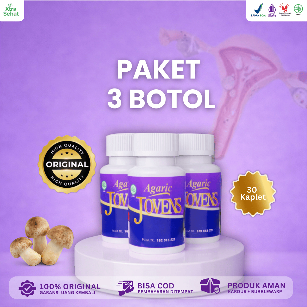 AGARIC Jovens - Paket 3 Botol - Obat Herbal Kista Miom Kanker Benjolan Tumor