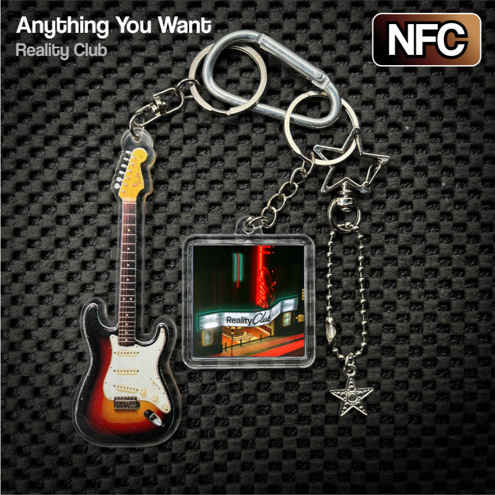 Gantungan Kunci Anything You Want Reality Club Keychain Spotify Scan Barcode 2 Sisi NFC