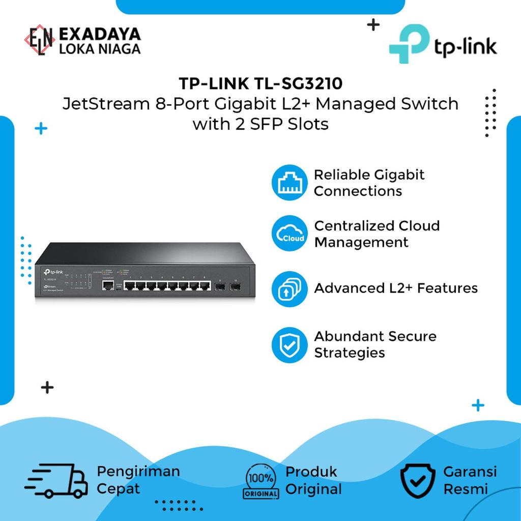TP-Link TL-SG3210 JetStream 8 Port Gigabit L2+ Managed Switch 2 SFP