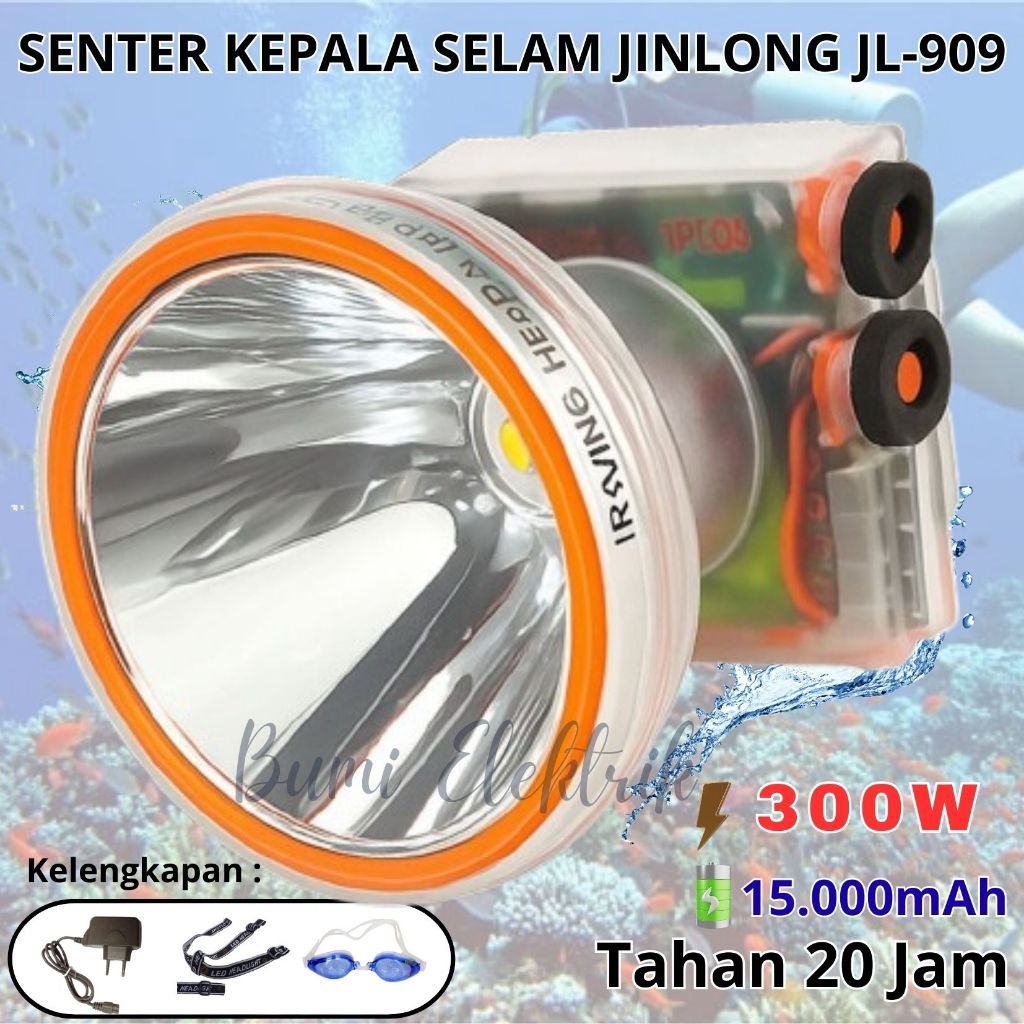Senter Kepala Selam Jinlong JL-909 300W Putih