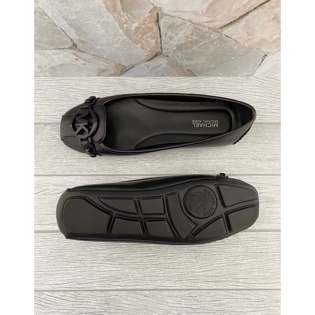 Sepatu Michael Kors Fulton Leather Black Flat Shoes AUTHENTIC