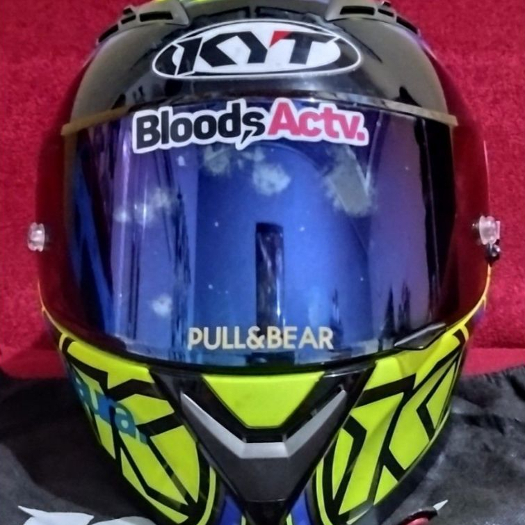 HELM FULL FACE KYT FALCON SPIKE YELLOW SECOND