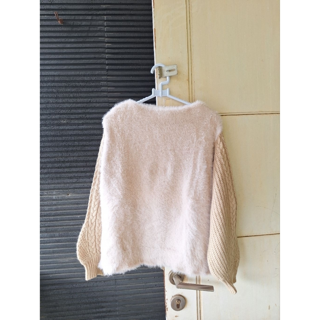 Sweater fur mix knit