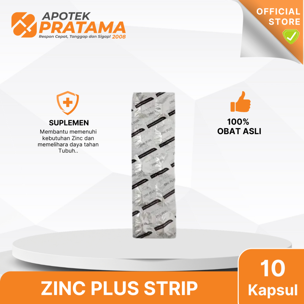 ZINC PLUS STRIP (10 KAPSUL) / ZINC PLUS JERAWAT