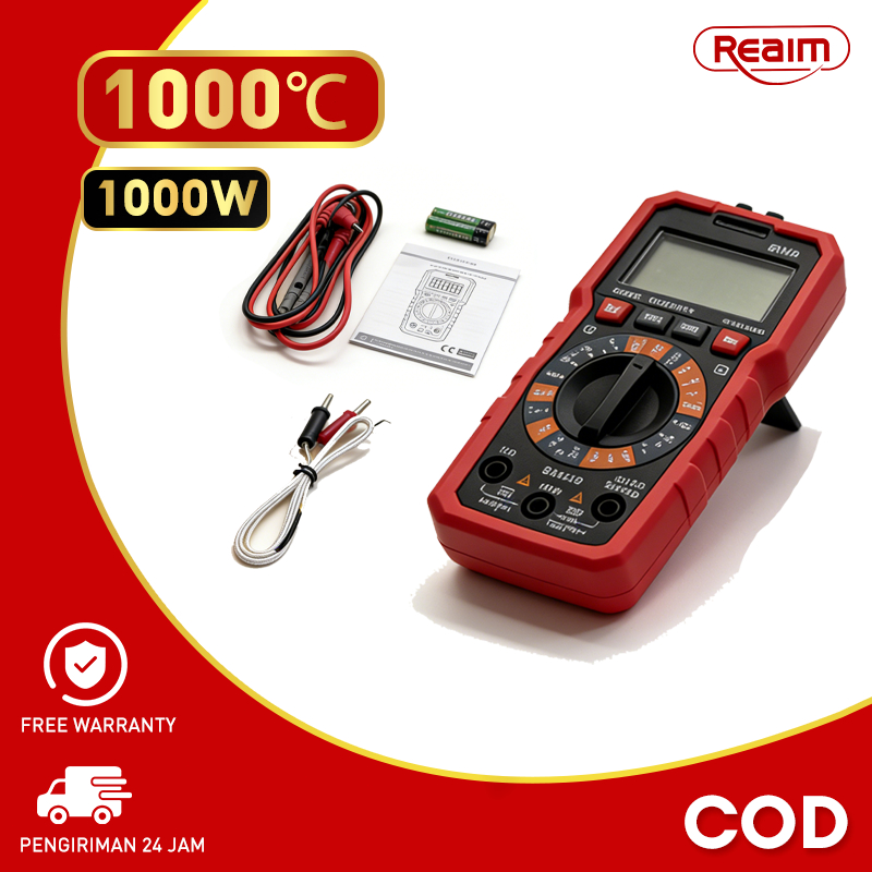 REAIM Multitester Digital Otomatis 4000 COUNTS Avometer Digital Dapat Mengukur Suhu