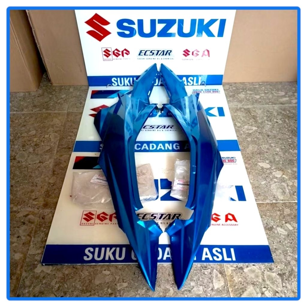 produk terbaru cover bodi body belakang satria fu facelift bima biru gp original sgp 47111-25G60-YUJ