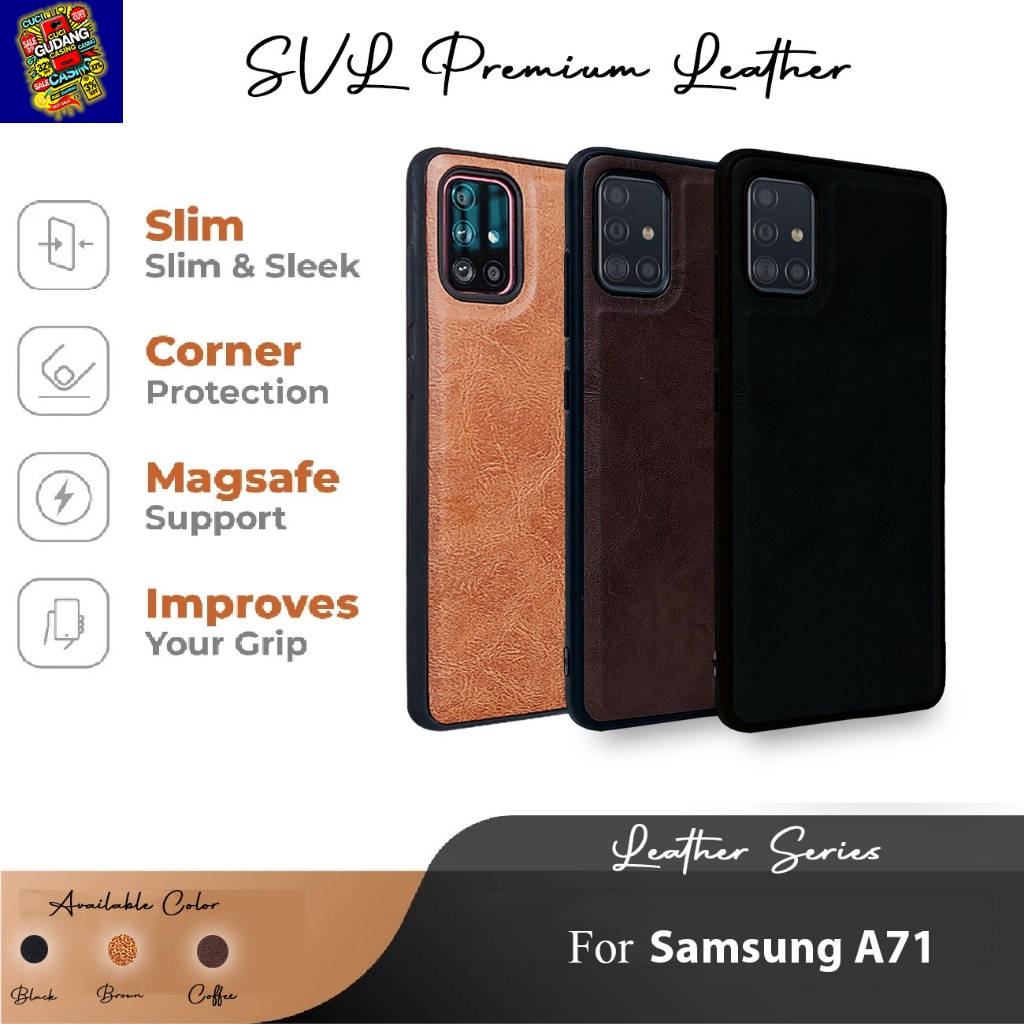 Casing For Premium SVL Leather Hardcase Samsung A71 Softcase