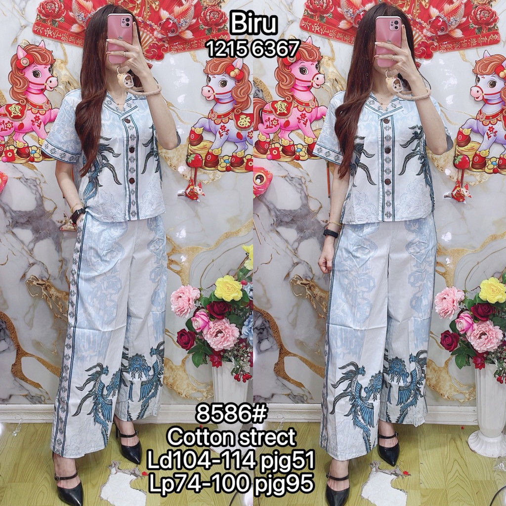 7812# oneset batik kulot/setelan batik celana panjang