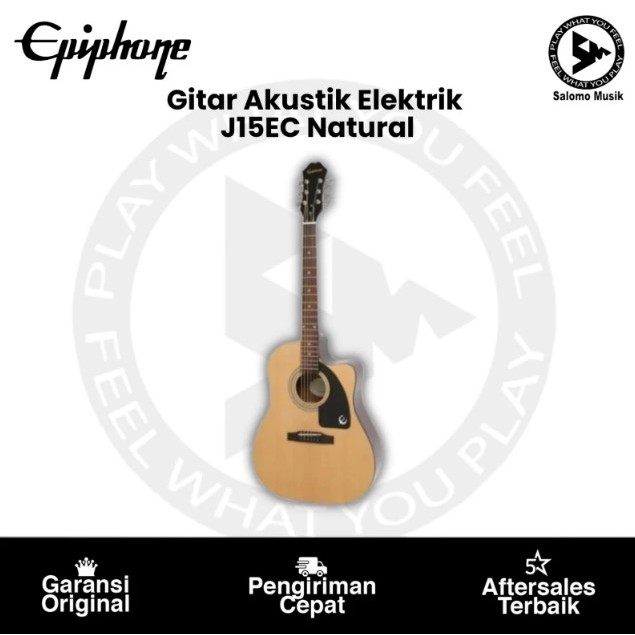 Gitar Akustik Elektrik Epiphone J15EC Natural Original