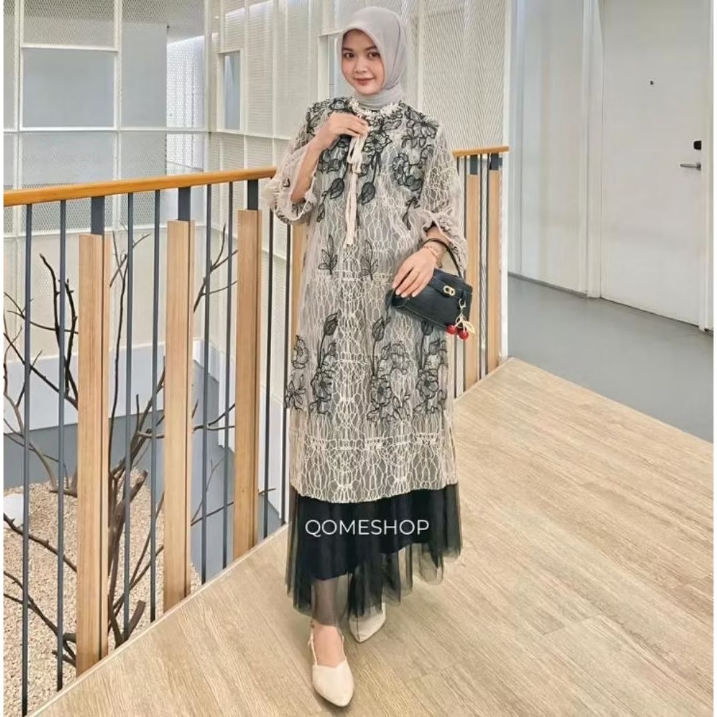 Long Tunik Outer Brokat Banyak Model