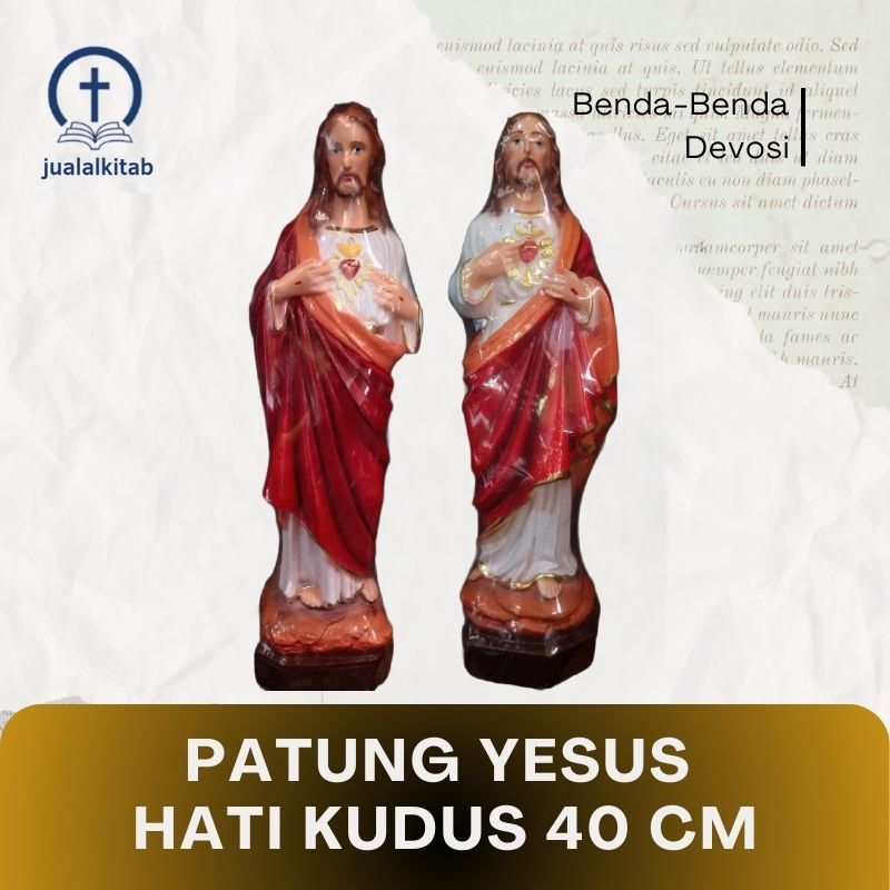 Patung Yesus 40 cm Benda Devosi Rohani Patung Tuhan Yesus Hati Kudus