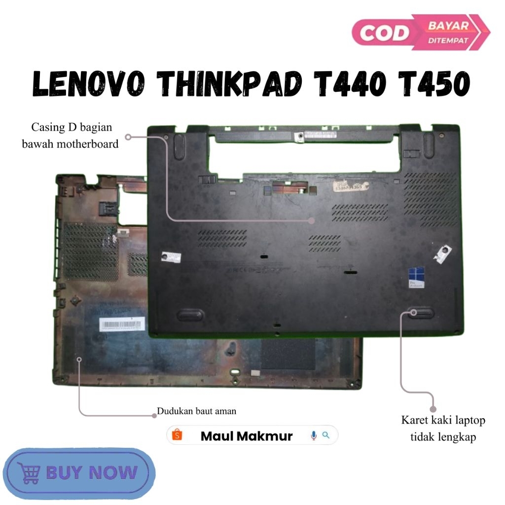 Case Casing Bagian Bottom Laptop Lenovo Thinkpad T440 T450 Casing Bagian Bawah Motherboard Laptop