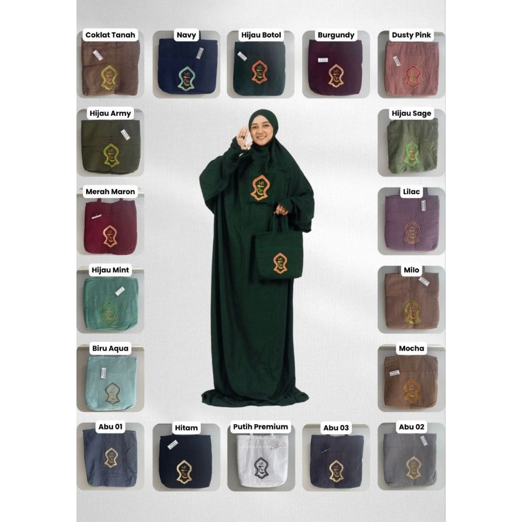 Mukenah Hadramaut Terusan Motif Terompah - Mukena Terusan Terompah - Rukuh Dewasa Jumbo