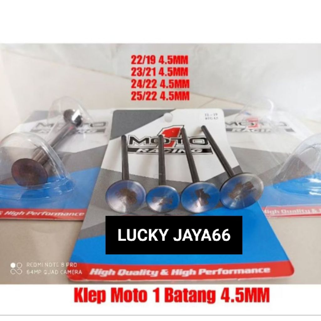 Klep MOTO 1 MX 135 Satria Fu Klep 22/19 batang 4.5mm 23/21 batang 4.5mm 23/20 batang 4.5mm 24/22 bat