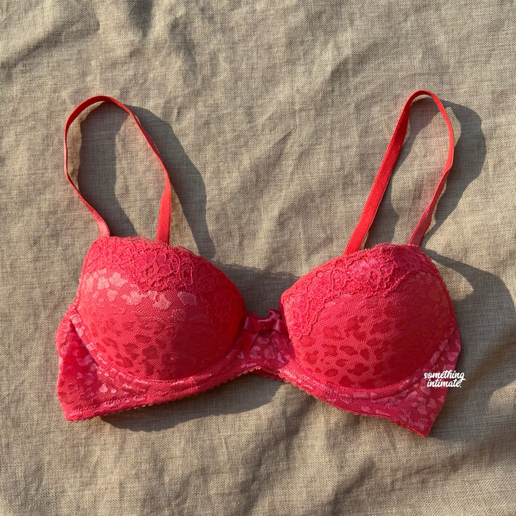 H&M LOVE THE LIFT Georgia Plunge Lacey Natural Pushup Plunge Bra for Low Cut Bh Band Semi Wireless B