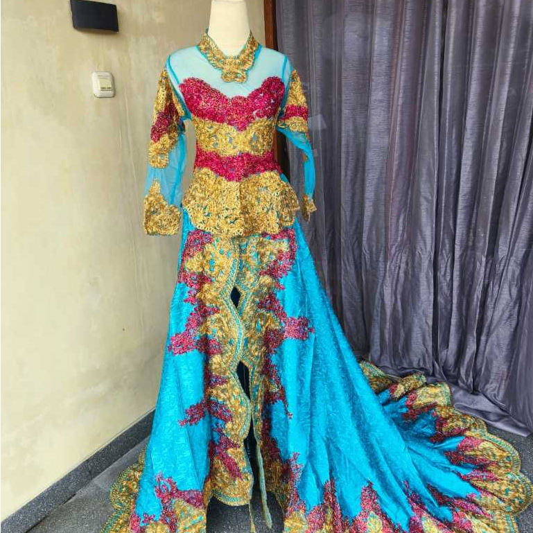 Kebaya Pengantin Biru Tosca 07