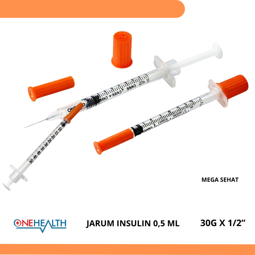 Jarum Suntik Insulin Onehealth 0,5cc 0,5ml 30G Syringe Insulin Disposable 100U Spuit Insulin Sterile