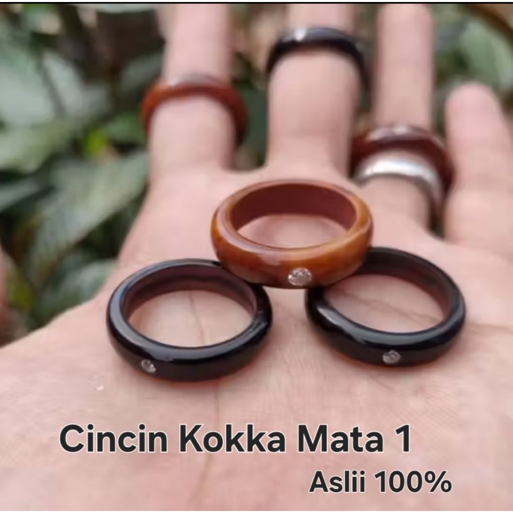 Grosir Ecer  Cincin Kokka Kaukah Mata 1 - Asli Cincin Kayu kokka Kalimantan