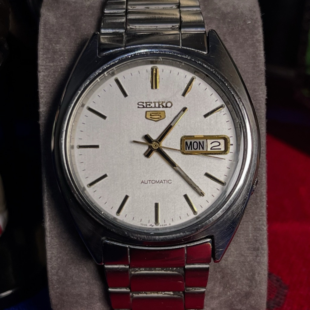 Seiko 5 Automatic White Dial Day Date 7009-3120
