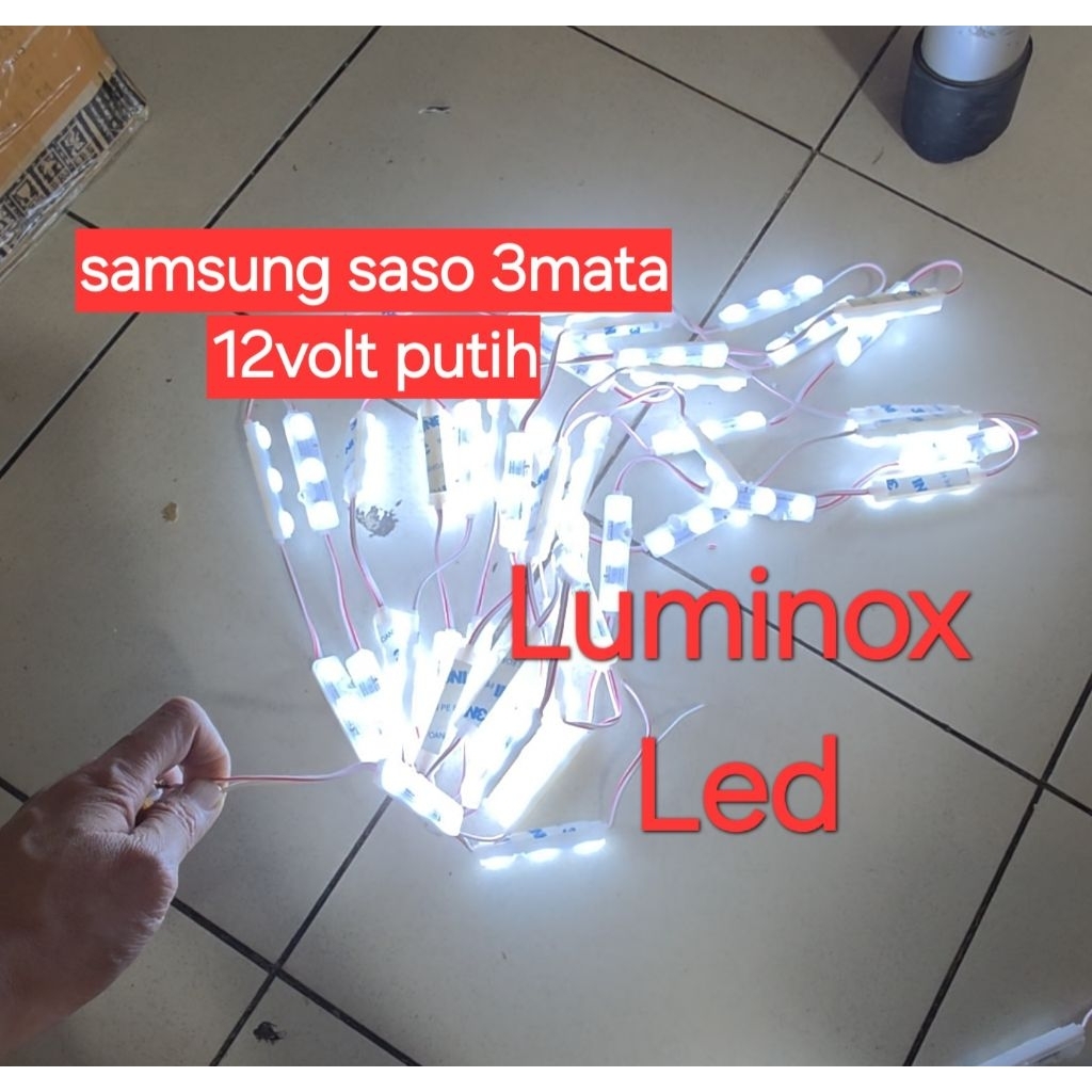 module samsung saso 3mata 3led 12v / module 3mata samsung dc 12volt putih