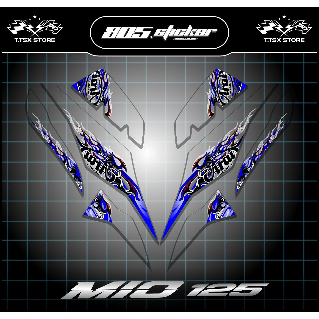 STRIPING TRANSPARAN MIO M3/MIO Z STRIPING MIO 125 MTF API ARAI KEREN