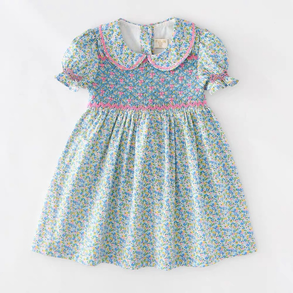 Hand Smocked Premium Vintage - Dress Anak Perempuan