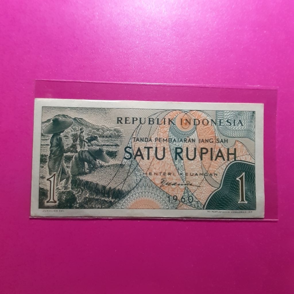 uang kuno 1 rupiah sandang pangan 1960