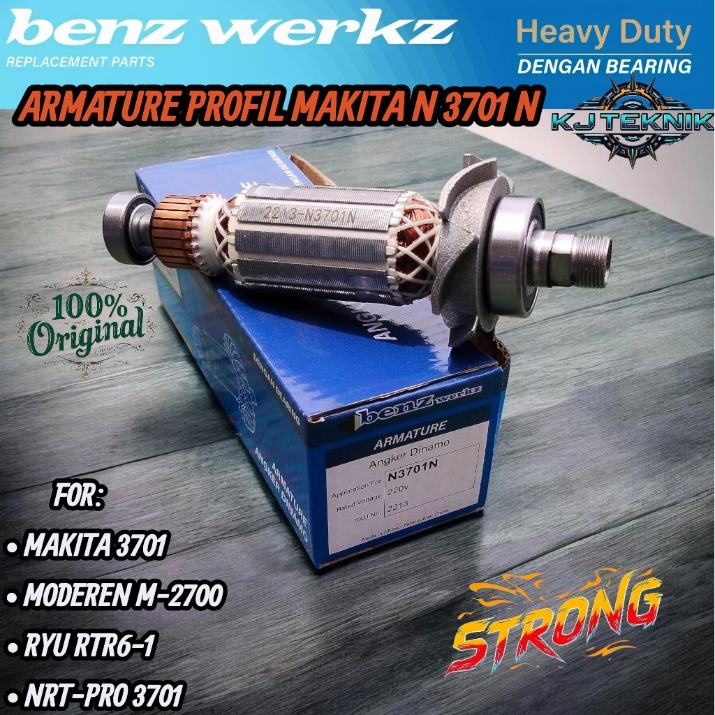 BENZ Armature PROFIL MAKITA 3701 Angker Dinamo Mesin Trimer Router Profil Makita/Armature Angker Pro
