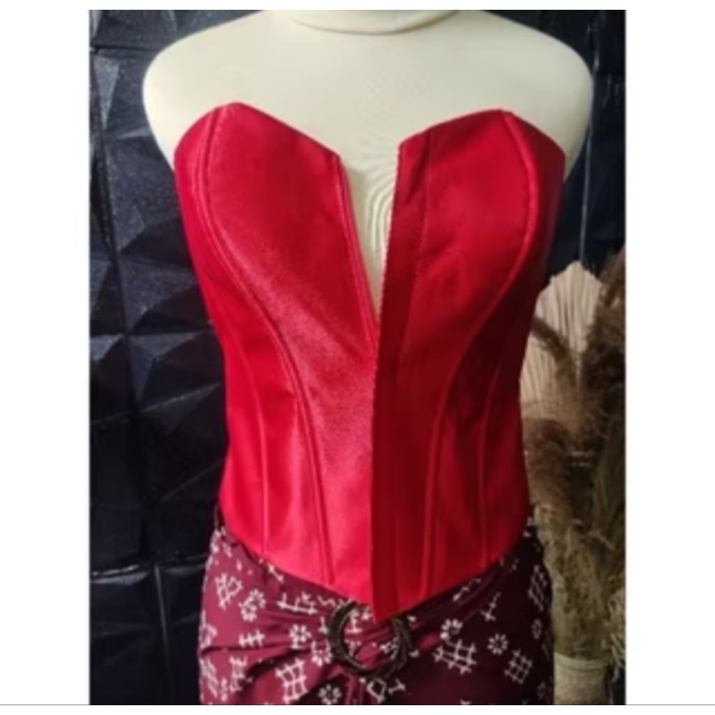 Kamisol/Longtorso/Korset/Resleting-Depan/Bahan-Satin/Murah