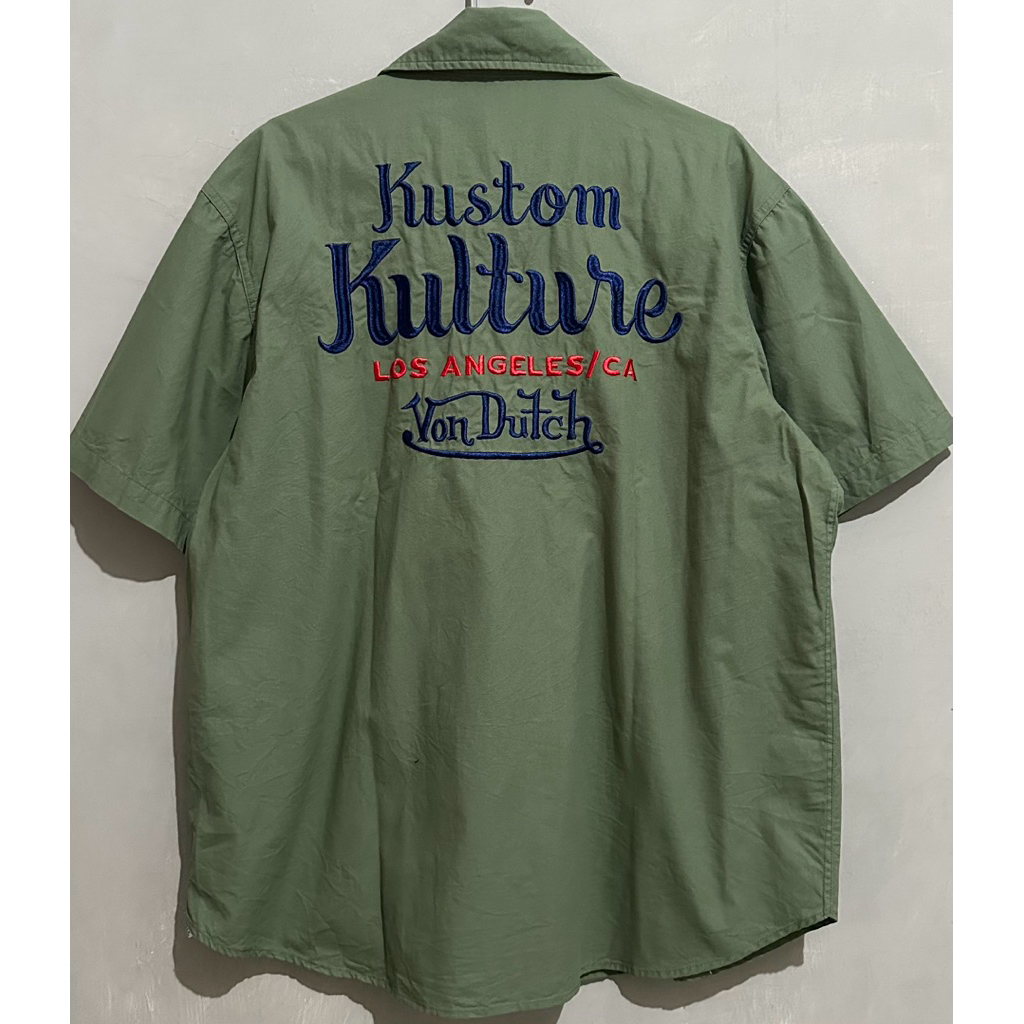 Workshirt Von Dutch Originals Green Logo Bordir