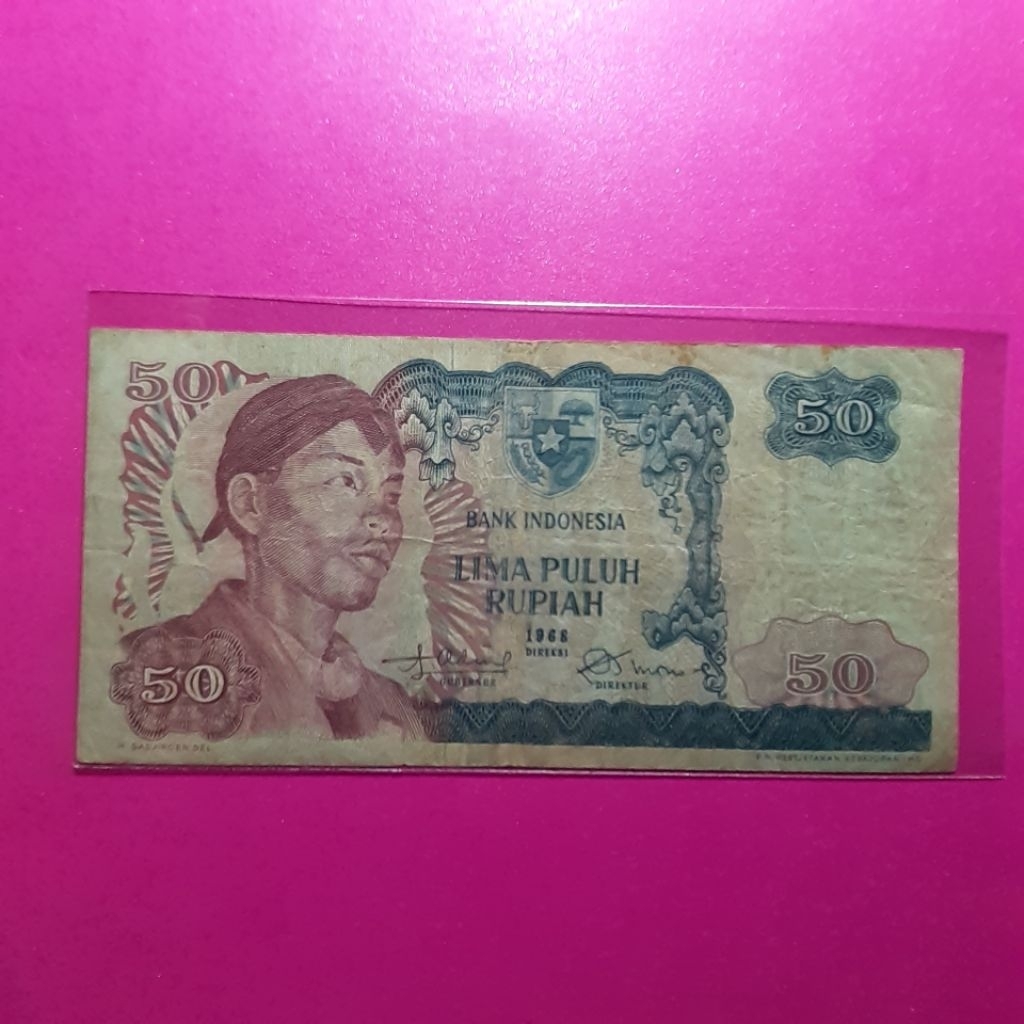 uang kuno 50 rupiah sudirman 1968