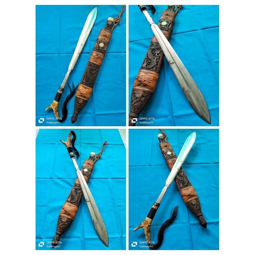 Pusaka Man dau Dohong / Duhung Isen Mulang Antik Dayak Ngaju Ot Danum Kalimantan Tengah Bilah Tebal 