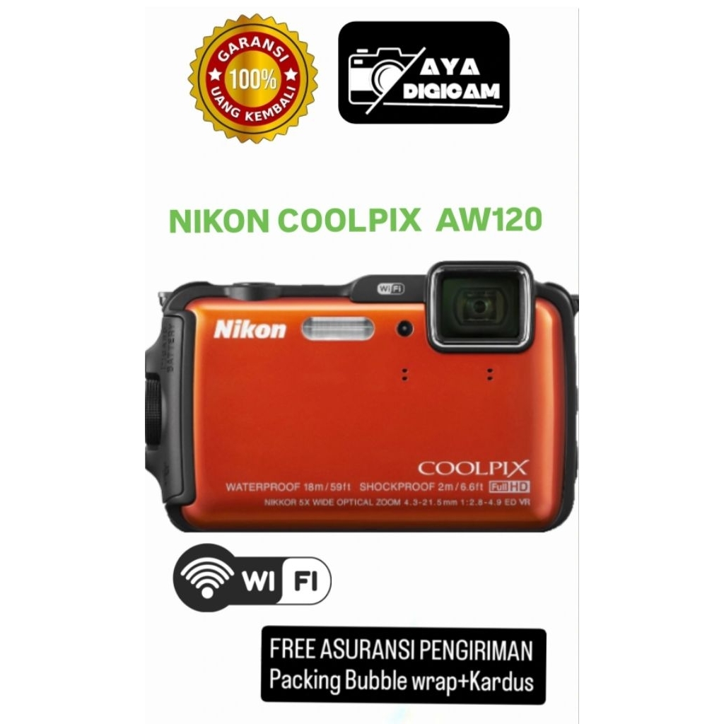 Nikon Coolpix aw120 kamera pocket Nikon kamera digital kamera saku digicam