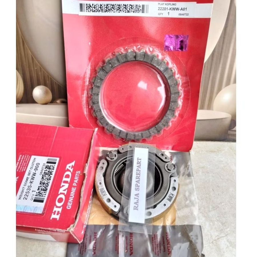 kampas ganda Assy + kampas kopling (KWW) HONDA ORIGINAL Revo injeksi, Revo x injeksi,Revo fi fit inj