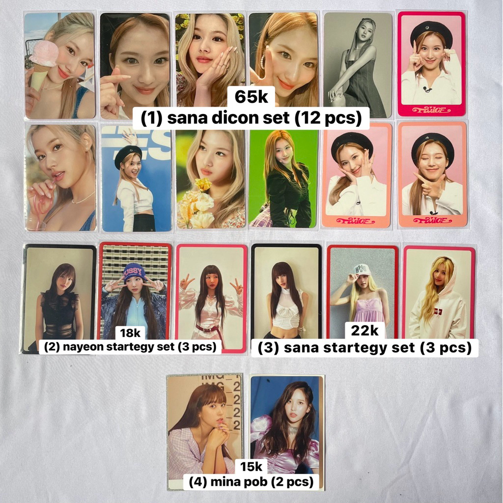 TWICE NAYEON JEONGYEON MOMO SANA JIHYO MINA DAHYUN CHAEYOUNG TZUYU OFFICIAL PHOTOCARD POB DICON SET 