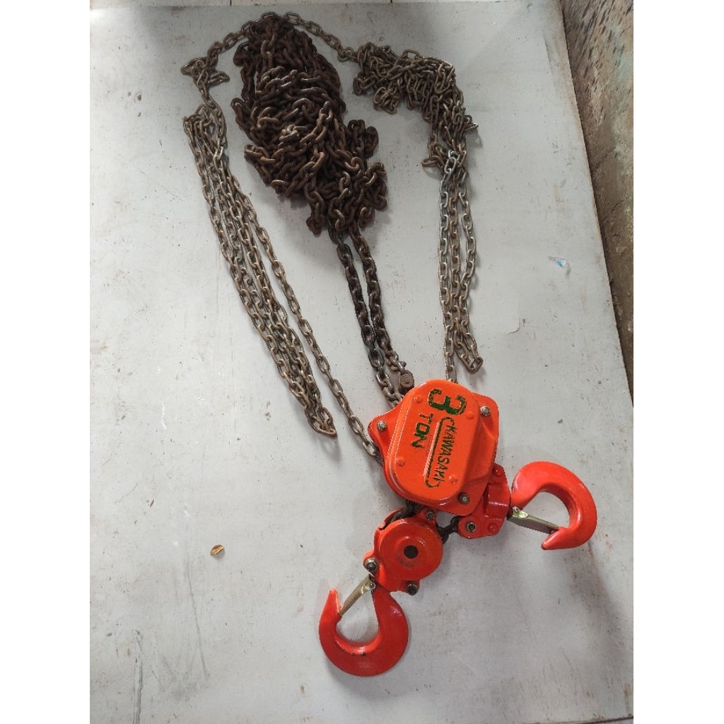 Chain Blok Kawasaki 3 ton / Katrol Chain Blok Kawasaki 3Ton 5M
