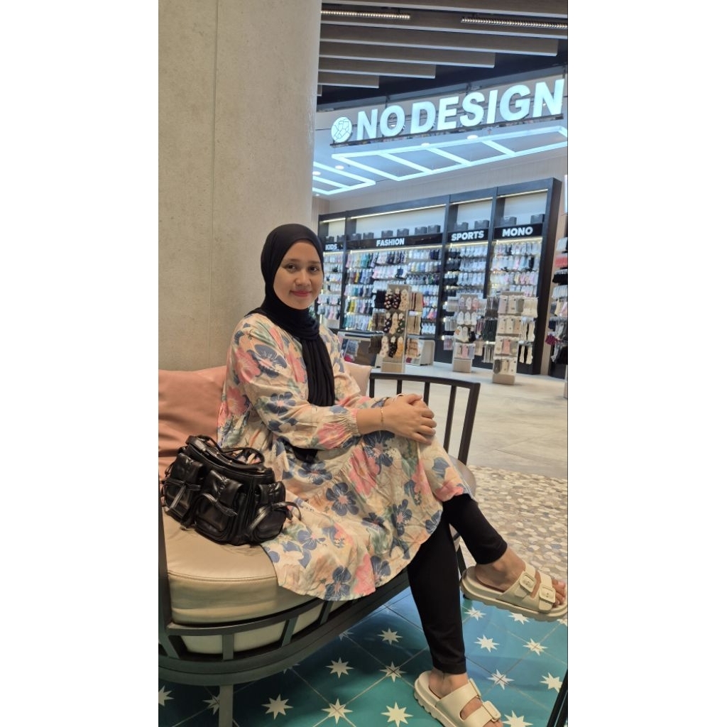 Tunik rayon premium motif bunga 3D || Tunik motif terbaru tunik hari raya