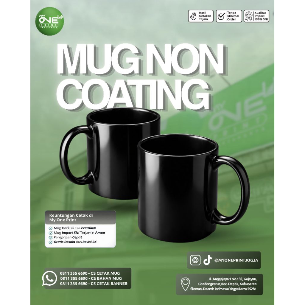 [SATUAN] MUG HITAM KERAMIK POLOS NON COATING - BAHAN MUG HITAM