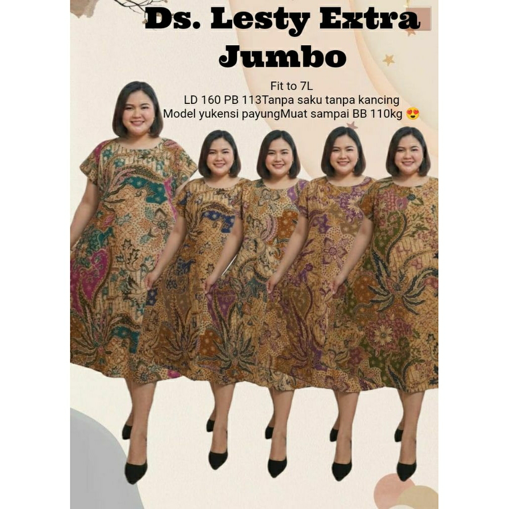 Daster Lesty Extra Jumbo Ld 160 | Daster Mayung Lengan Pendek